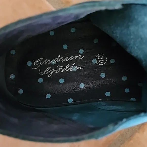 Women's Gudrun Sjoden Blue Leather Shoes - Picture 5 of 5